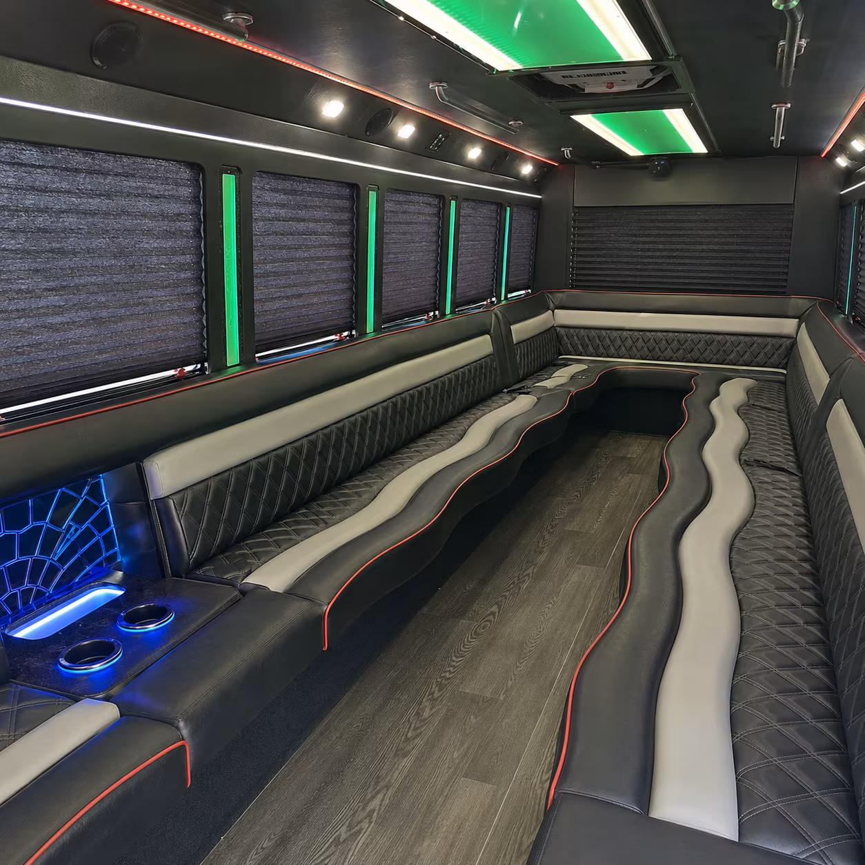 18 Passenger Party Bus Inside