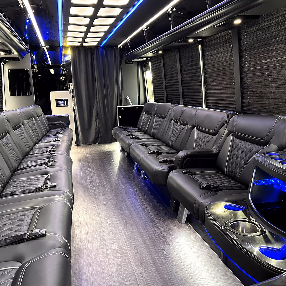 Salt Lake City Bachelor & Bachelorette Transportation party bus interior