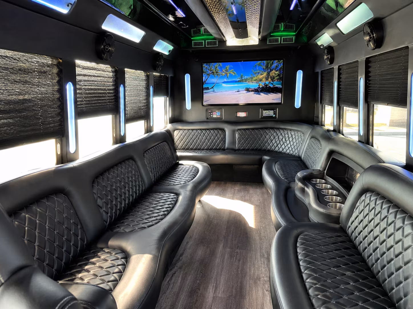 Salt Lake City Private Event Transportation party bus interior