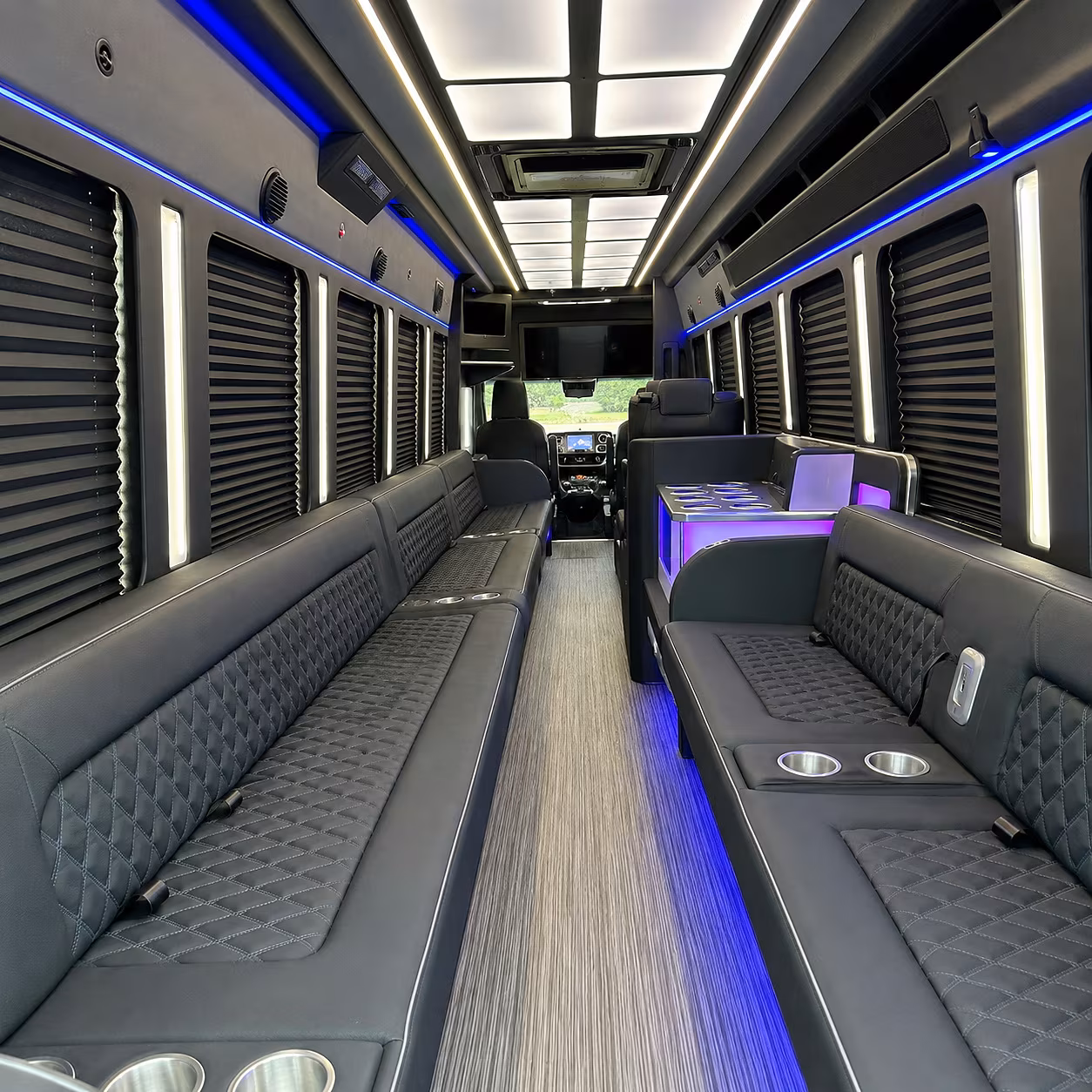 Salt Lake City Sporting Event Transportation party bus interior