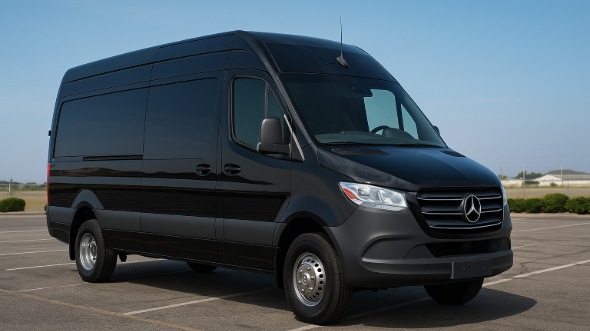 Exterior of Charter Bus Company Taylorsville's 14 Passenger Sprinter Limousine in Taylorsville