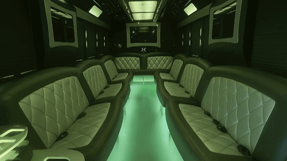 Interior of Charter Bus Company Millcreek's 20 Passenger Party Bus in Millcreek