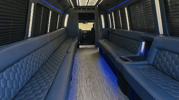 Interior of Charter Bus Company Taylorsville's 20 Passenger Party Bus in Taylorsville