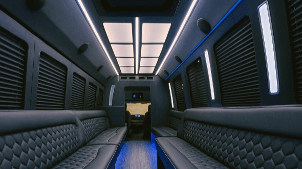 Interior of Charter Bus Company West Valley City's 25 Passenger Party Bus in West Valley City