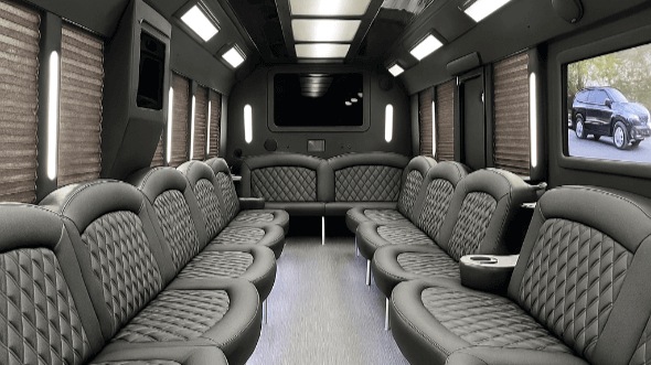 Interior of Charter Bus Company Taylorsville's 30 Passenger Party Bus in Taylorsville