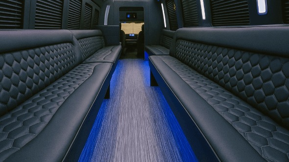 Interior of Charter Bus Company South Jordan's 40 Passenger Party Bus in South Jordan