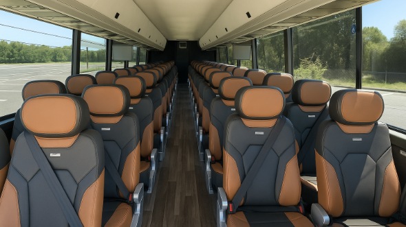 Interior of Charter Bus Company Salt Lake City's 45 Passenger Charter Bus in Salt Lake City