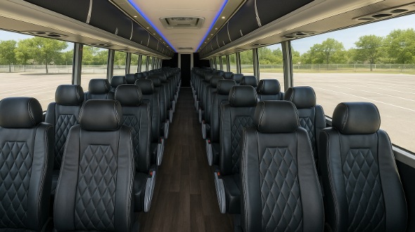 Interior of Charter Bus Company Salt Lake City's 48 Passenger Charter Bus in Salt Lake City