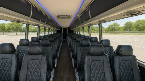 Interior of Charter Bus Company Salt Lake City's 54 Passenger Charter Bus in Salt Lake City