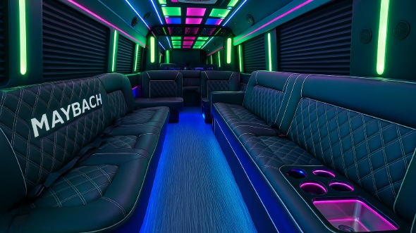 salt lake city 28 passenger party bus inside